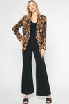 Entro Cheetah Print Collared Blazer featuring pockets at front