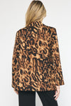 Entro Cheetah Print Collared Blazer featuring pockets at front