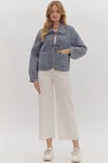 Entro Quilted Denim Long Sleeve Collared Jacket
