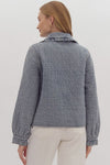 Entro Quilted Denim Long Sleeve Collared Jacket