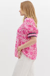 SALE Entro Floral Print Short puff sleeve top.
