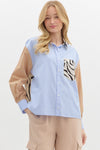 Entro Multipattern Classic Collar Button down long sleeve top