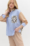 Entro Multipattern Classic Collar Button down long sleeve top