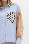 Entro Multipattern Classic Collar Button down long sleeve top
