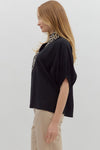 Entro Solid elasticated sleeve band dolman top - Curvy Size