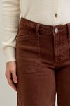 Judy Blue MR wide Crop Garment Dyed Utility Pkts - Curvy Size