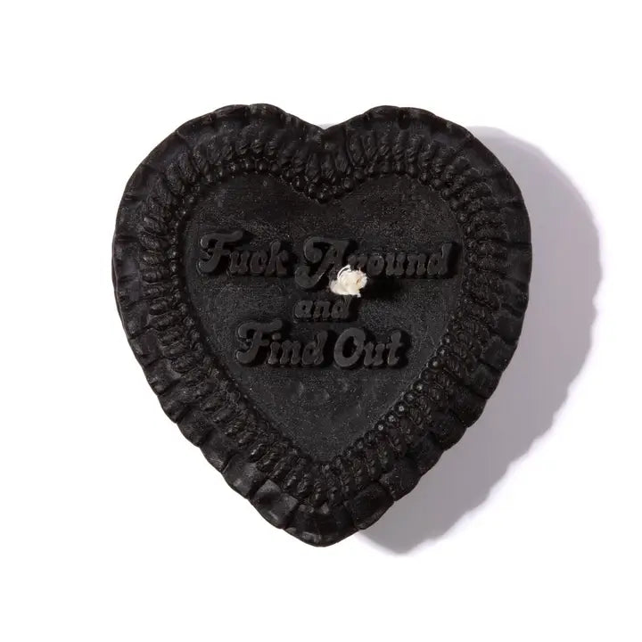 Fuck Around and Find Out Heart Candle