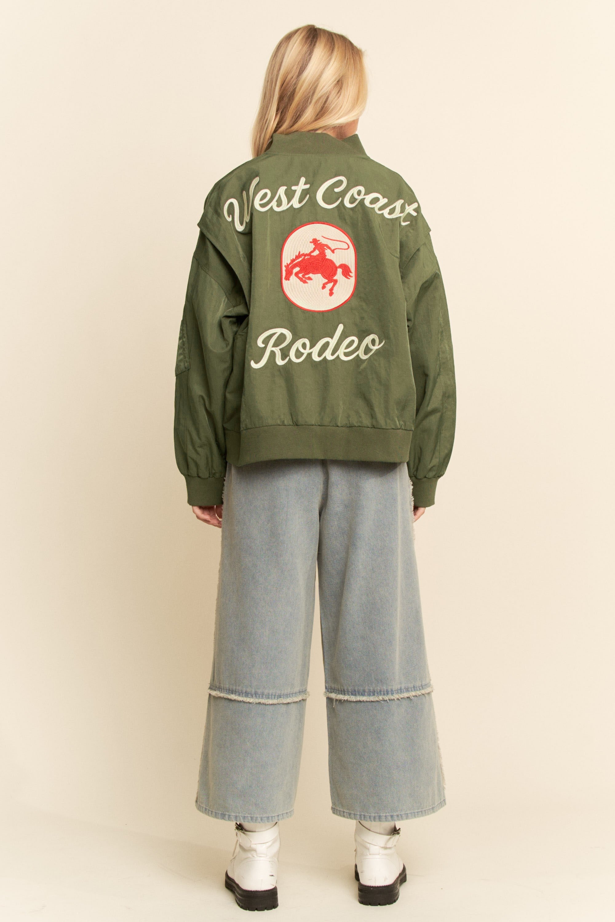Davi & Dani West Coast Rodeo Embroidered Bomber Jacket