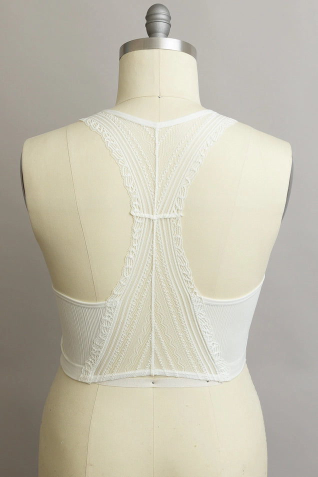 Lace Racerback Bralette - with Removable Bra Pad - Curvy Size