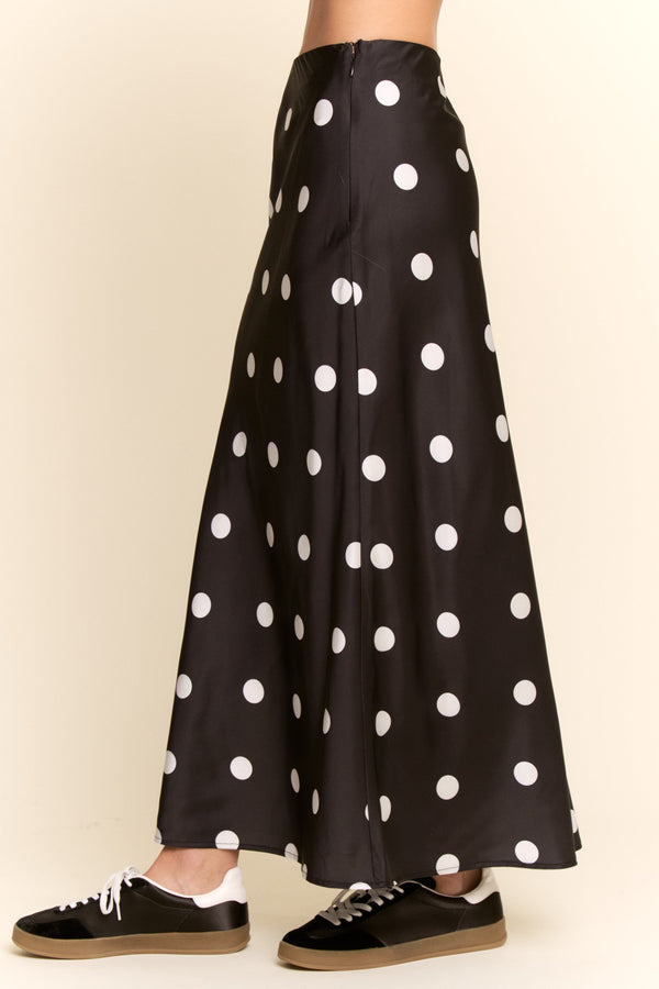 Davi & Dani Polka Dot Long Skirt