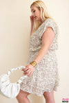 Animal Print Waist Smocking Dress - Curvy Size