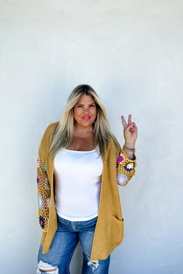 XMAS JULY Crochet Sleeve Cardigan - 4 Colors