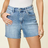 Judy Blue HW Rhinestone Embellishment Cut Off Short - Curvy size