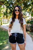 Black and White Drawstring Short