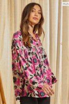 Babydoll printed blouse