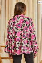 Babydoll printed blouse
