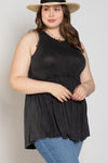 POL Babydoll racerback sleeveless top with back zipper - Curvy Size