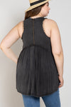 POL Babydoll racerback sleeveless top with back zipper - Curvy Size