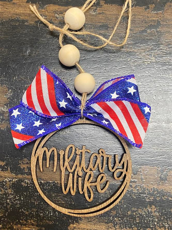Military Themed Wife Car Charms Ornament - Military Wife