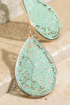 Filigree Tear Drop Earrings - 2 Colors