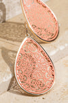 Filigree Tear Drop Earrings - 2 Colors