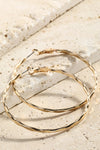 Brass Textured Hoop Earrings - 3 Colors