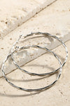 Brass Textured Hoop Earrings - 3 Colors