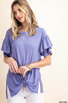 P XMAS JULY Rib Knit and Knot Top