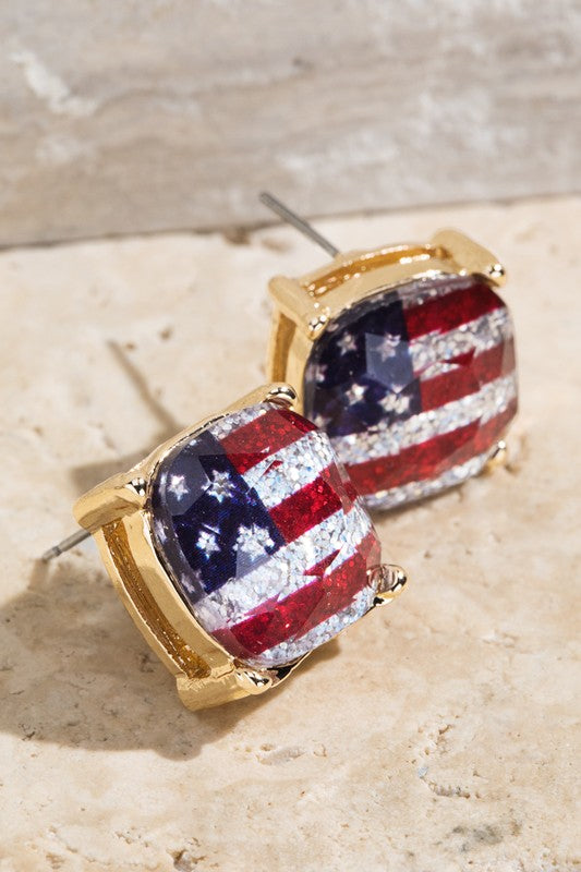 American Flag Stud Earrings - 2 Colors