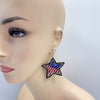 USA Star Dangle Hook Earrings