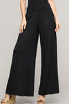 Side Shirring Wide leg Palazzo Pants - Curvy Size - 2 Colors