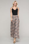 Side Shirring Wide leg Palazzo Pants - Curvy Size - 2 Colors