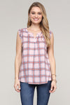 PLAID RUFFLE TOP - CURVY