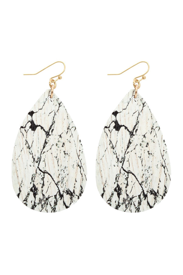 Semiwood Fish Hook Teardrop Earrings