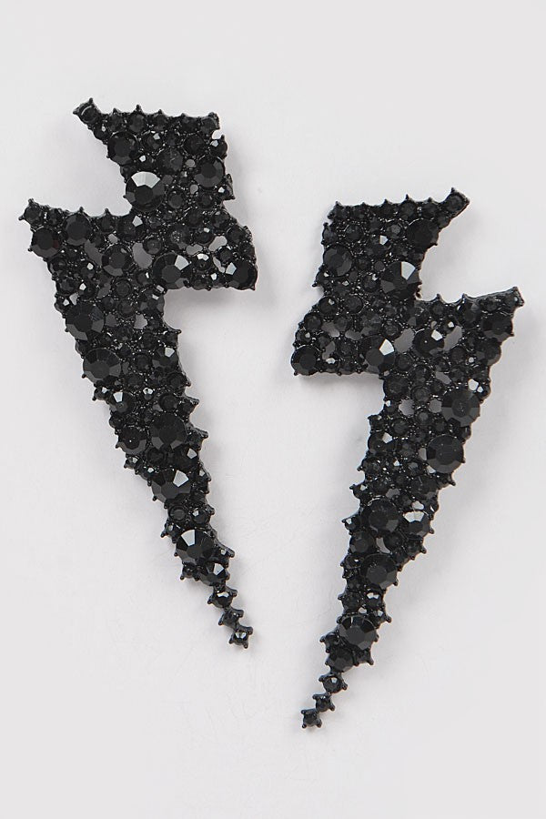Thunder Bolt Rhinestone Earrings