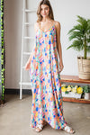 SALE Multi Color Floral Maxi Dress With Pockets