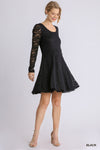 Stretch Lace Fit and Flare Dress