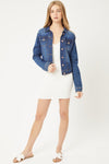 NEW Vintage Distressed Fitted Denim Jacket