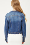 NEW Vintage Distressed Fitted Denim Jacket