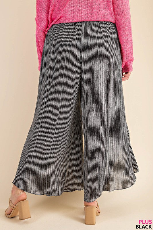 NEW Ruffle Stripe Tie Front Pants - Curvy Size