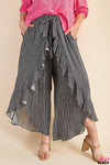 NEW Ruffle Stripe Tie Front Pants - Curvy Size