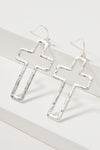 Cross Metal Dangling Earrings - 2 Colors