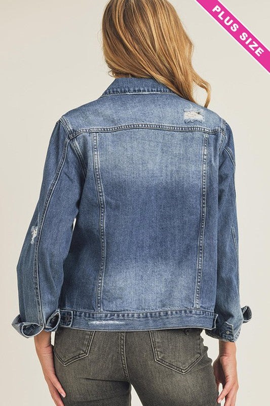 RISEN Relaxed Fit Classic Denim jacket - Curvy Size