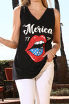 SALE Americana 1776 Merica Sleeveless V Neck Top - Curvy Size