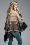 Soft Boucle Yarn Plaid Poncho