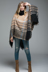 Soft Boucle Yarn Plaid Poncho
