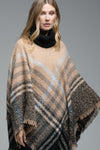 Soft Boucle Yarn Plaid Poncho