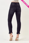 NEW Risen Mid-Rise Button Fly Raw Hem Skinny - Curvy Size