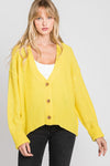 Cropped Button Detail Cardigan - Curvy Size