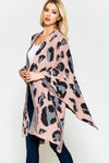 Pink Leopard Sweater Cardigan
